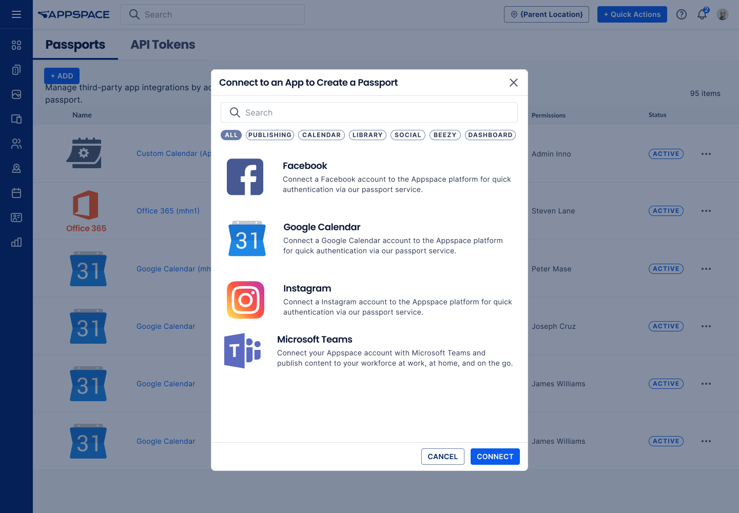 How to add a new passport to the Appspace platform