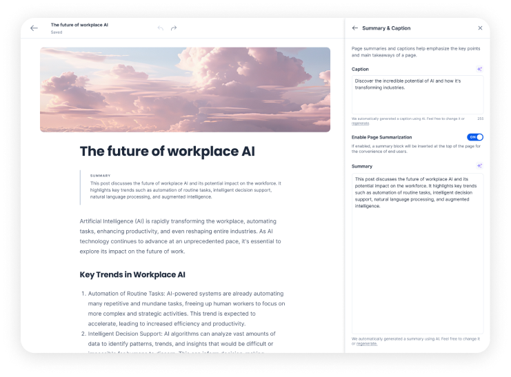Digestible content - Appspace Intelligence