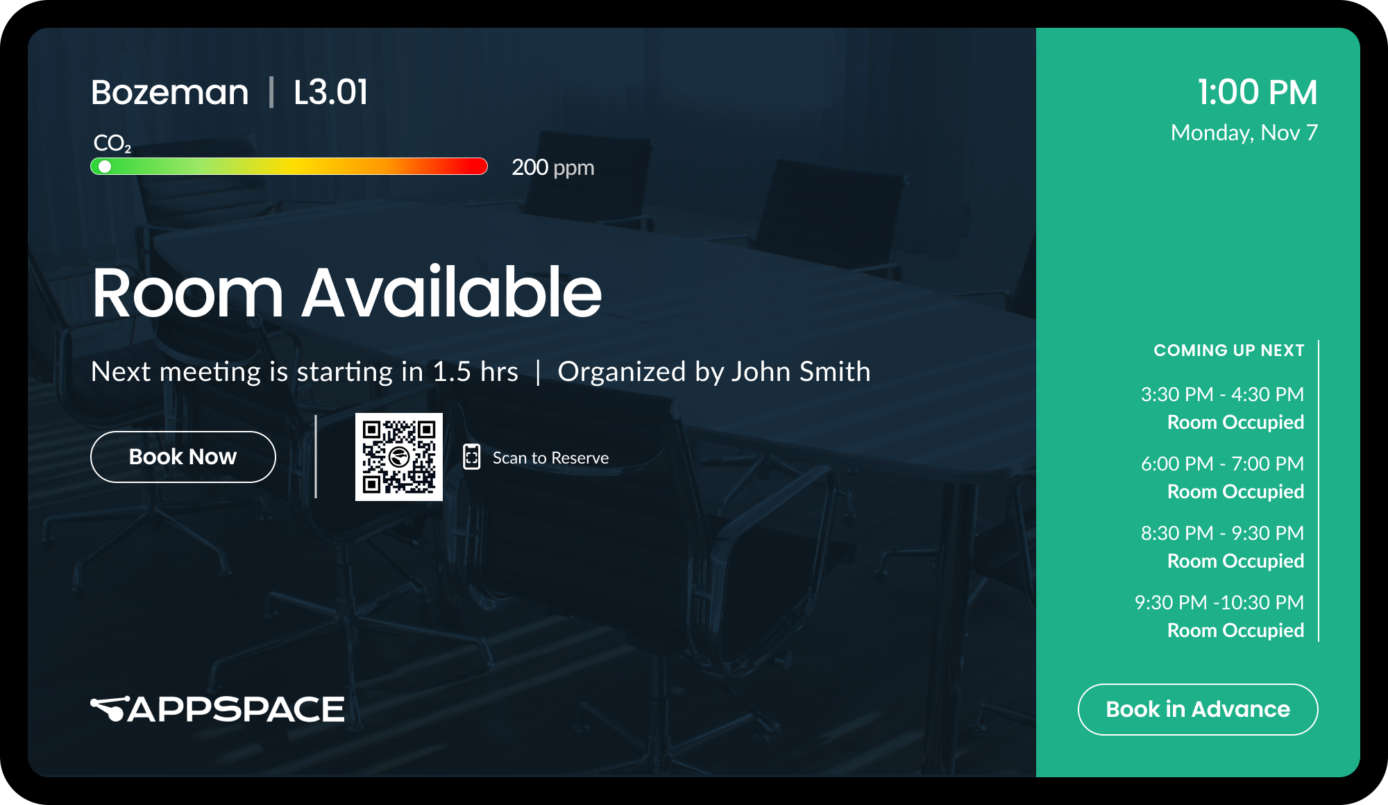 Desk booking software alert.