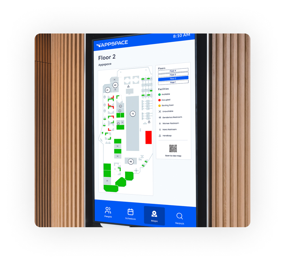 Desk booking display.