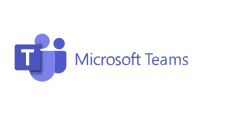 Microsoft Teams logo featuring a stylized purple T with abstract shapes to the left and the text Microsoft Teams in blue to the right.