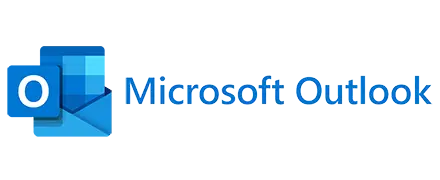 Logo of Microsoft Outlook showing a stylized blue envelope and calendar icon, followed by the word Outlook in blue text.